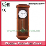 Really wood antique pendulum clock quartz wall watch with chime roma dial for home decor